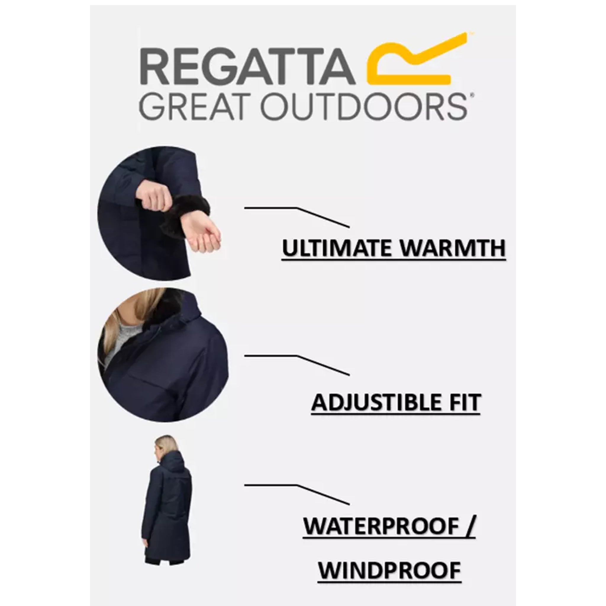 Regatta women’s long coat hooded insulated outdoor wear
